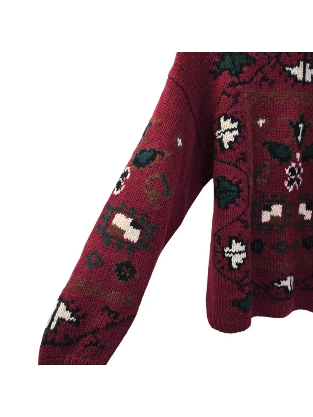 Vintage Studio Michelle Stuart Wool Blend Hand-Knit Crewneck Sweater Size Large - Picture 5 of 6